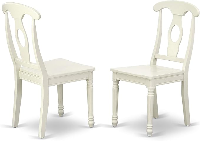 East West Furniture MZKE5-LWH-W Monza 5 Piece Room Furniture Set Includes a Rectangle Kitchen Table with Dropleaf and 4 Dining Chairs, 36x54 Inch - LeafyLoom