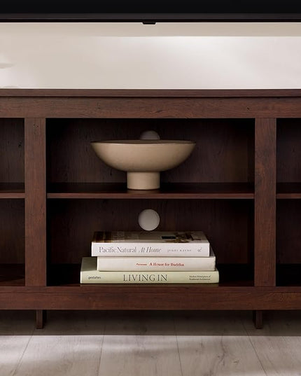 Walker Edison Wren Classic Brown TV Media Console Entertainment Center for 80 Inch Television with Storage Cubby, 70 Inch - LeafyLoom