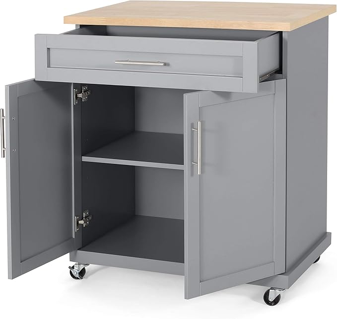 Christopher Knight Home Batavia Kitchen CART, Grey - LeafyLoom