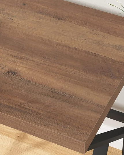 HSH Large Computer Desk, Industrial Modern Home Office Desk, Wooden and Metal PC Desk for Work Writing Study Gaming Bedroom, Farmhouse Vintage Computer Table Executive Workstation, Rustic Oak 60 Inch - LeafyLoom