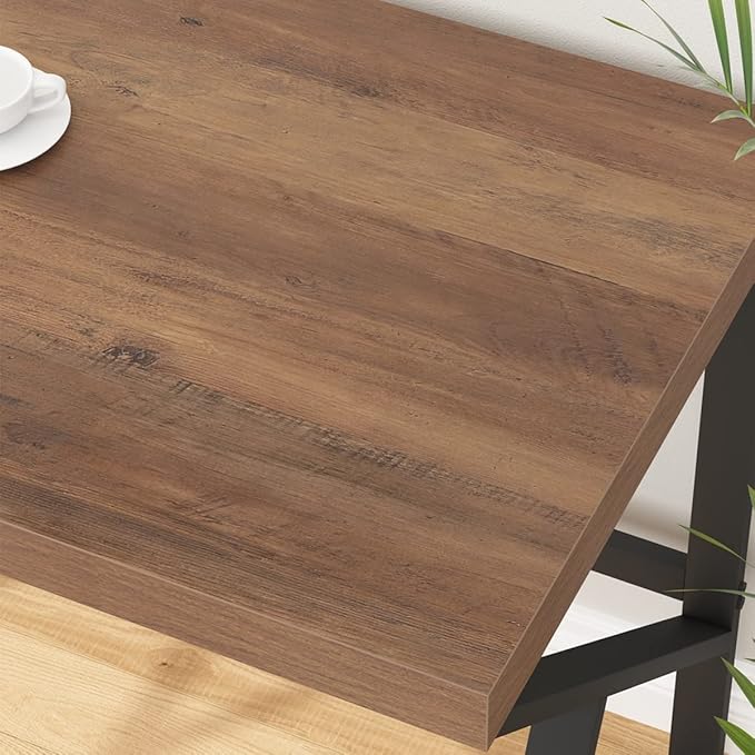 HSH Large Computer Desk, Industrial Modern Home Office Desk, Wooden and Metal PC Desk for Work Writing Study Gaming Bedroom, Farmhouse Vintage Computer Table Executive Workstation, Rustic Oak 60 Inch - LeafyLoom