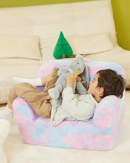 Toddler First Chair, Baby Chairs Comfy Toddler for Boys and Girls for Ages 18 Months and Up, Fits Any Decor (Dark Tie-Dye) - LeafyLoom