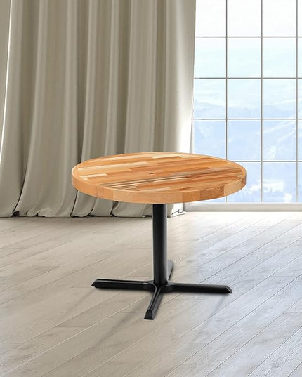 Flash Furniture Mayfair 30" Round Butcher Block Style Table Top, Natural - LeafyLoom
