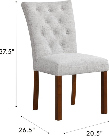 HomePop Classic Parsons Dining Chairs, Pack of 2, Neutral Textured Solid Woven - LeafyLoom