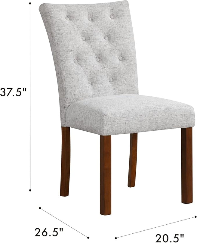 HomePop Classic Parsons Dining Chairs, Pack of 2, Neutral Textured Solid Woven - LeafyLoom