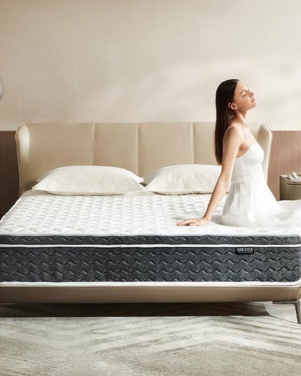 Twin Size Mattress 10 Inch Hybrid Mattress Twin in a Box with Memory Foam - Individually Wrapped Pocket Coils Spring, Edge Support Pressure Relief, CertiPUR-US Certified(Medium Firm) - LeafyLoom