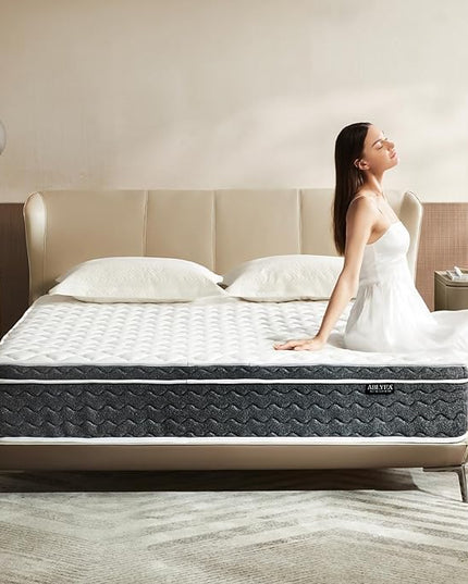 Twin Size Mattress 10 Inch Hybrid Mattress Twin in a Box with Memory Foam - Individually Wrapped Pocket Coils Spring, Edge Support Pressure Relief, CertiPUR-US Certified(Medium Firm) - LeafyLoom