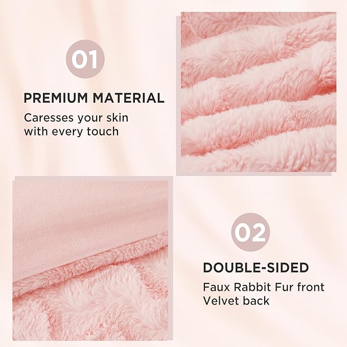 Andency Pink Fleece Comforter Set Full, 3 Pieces Fuzzy Shaggy Plush Sherpa Bedding Comforter Set Women Girls, Solid Fluffy Faux Fur Bed Comforter Set for Winter - LeafyLoom