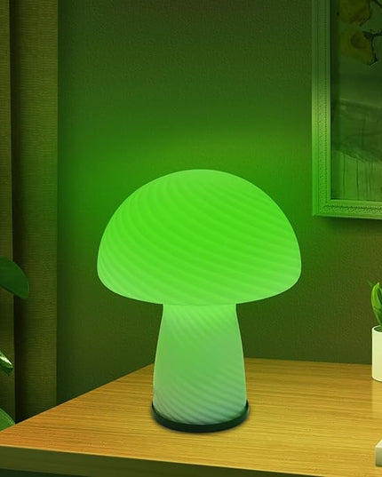 Mushroom lamp, Murano style retro design,Glass desk lamp with RGB 16 Color gradient dimmable LED bulbs, bedroom bedside bedside lamp, perfect home decoration.(LED Bulb Included) - LeafyLoom