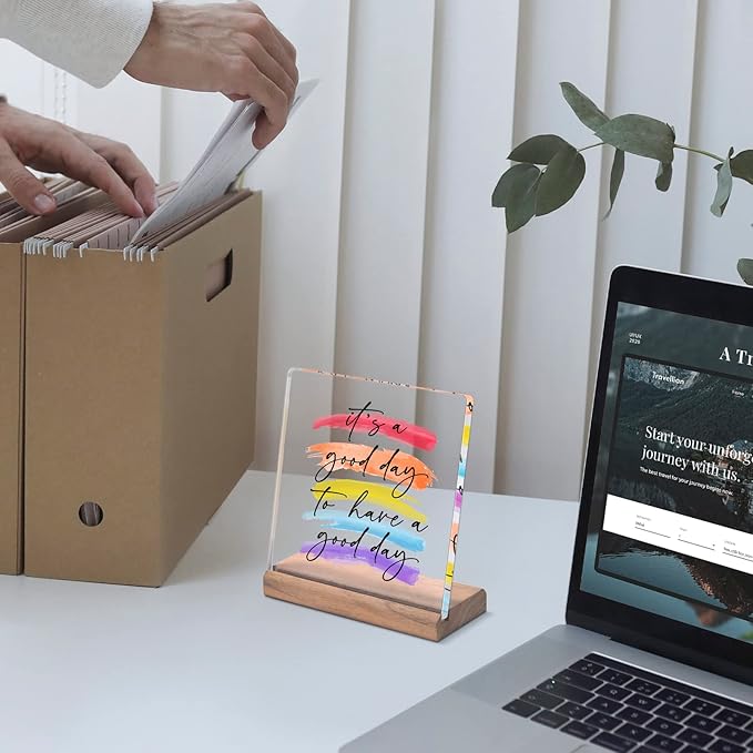 Its A Good Day To Have A Good Day Office Table Desktop Decor Desk Decorations For Women Office - Desk Décor For Women Desk Motivational Work Desk Decor Inspirational Quotes Gifts - LeafyLoom