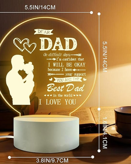 I Love My Dad-Best Dad Birthday Gifts from Daughter Son-Dad Birthday Gifts Night Light-Room Decoration Dad's Gifts. - LeafyLoom