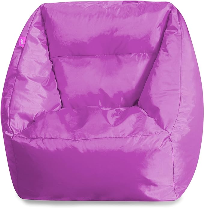 Posh Creations Coronado Bean Bag Boys and Girls Large Chair for Kids, for Gaming and Playrooms, Soft Nylon-Purple, Large Bean Bag - LeafyLoom
