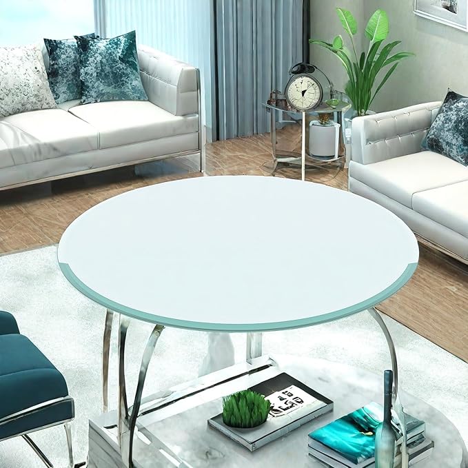30 Inch Round Tempered Glass Table Top, Transparent - LeafyLoom