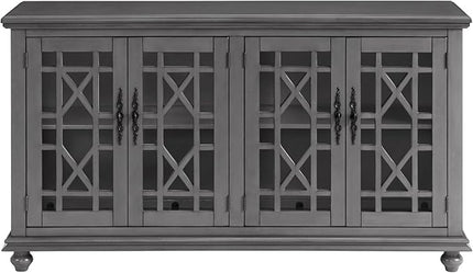 Martin Svensson Home Elegant TV Stand, 63" W x 35" H, Grey - LeafyLoom