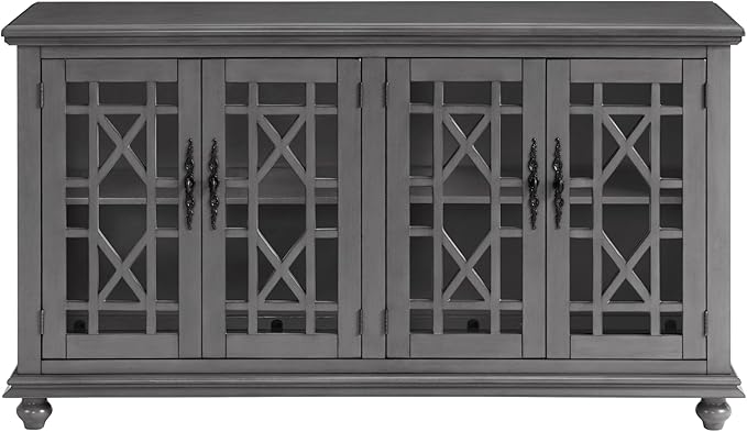 Martin Svensson Home Elegant TV Stand, 63" W x 35" H, Grey - LeafyLoom