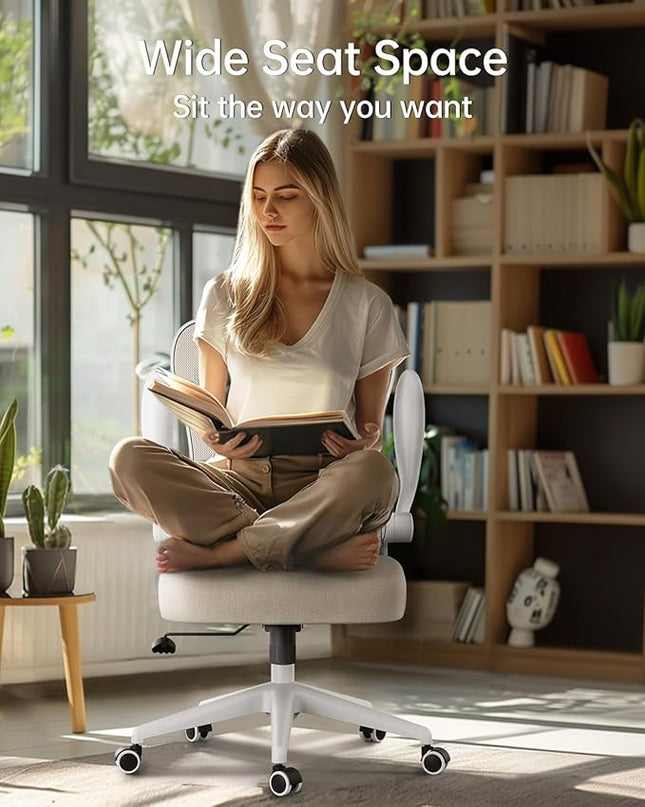 Hbada Office Chair Ergonomic Desk Chair, Office Desk Chairs with PU Silent Wheels, Breathable Mesh Computer Chair with Adjustable Lumbar Support, Flip-up Armrests, Tilt Function, Grey - LeafyLoom