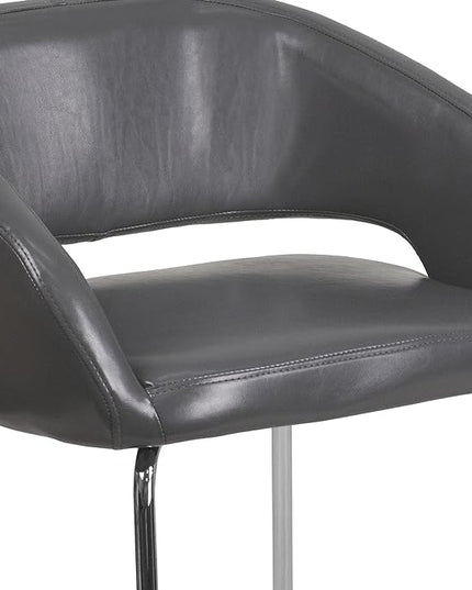 Flash Furniture Fusion Series Contemporary Gray LeatherSoft Side Reception Chair - LeafyLoom