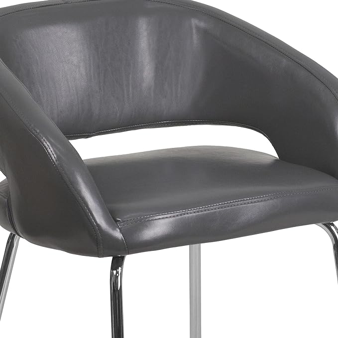 Flash Furniture Fusion Series Contemporary Gray LeatherSoft Side Reception Chair - LeafyLoom