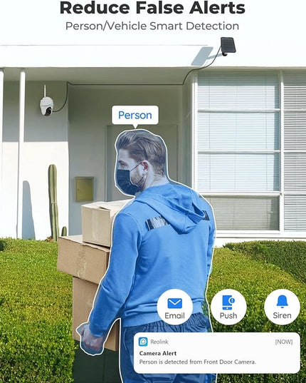 REOLINK Security Camera Wireless Outdoor, Pan Tilt Solar Powered, 5MP 2K+ Color Night Vision, 2.4/5GHz WiFi, Works with Smart Home for Surveillance, Home Hub Compatible, Argus PT + Solar Panel REOLINK