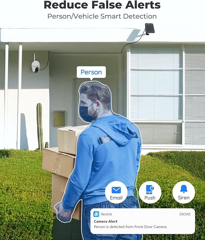 REOLINK Security Camera Wireless Outdoor, Pan Tilt Solar Powered, 5MP 2K+ Color Night Vision, 2.4/5GHz WiFi, Works with Smart Home for Surveillance, Home Hub Compatible, Argus PT + Solar Panel REOLINK