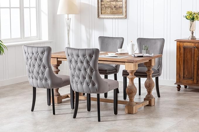 NicBex Haerin-SD-00115-LWJ Dining Chairs, 27.4"x20.4"x37.4", Gray - LeafyLoom