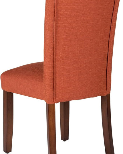 HomePop Parsons Classic Upholstered Accent Dining Chair, Single Pack, Orange - LeafyLoom