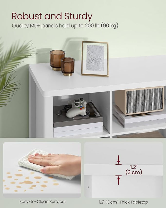 VASAGLE TV Stand for TVs up to 70 Inches, Entertainment Center with Storage Shelves, TV Console Table, Easy to Assemble, TV Cabinet for Living Room, Bedroom, Cloud White ULTV114W01 - LeafyLoom