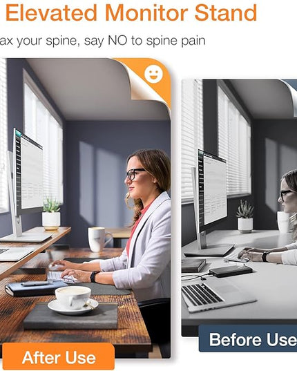 ODK Computer Desk with Drawers & Power Outlet, 55 Inch Office Desk with Keyboard Tray & Storage Shelves & PC Stand, Office Table Work Desk with Monitor Stand, Rustic Brown - LeafyLoom