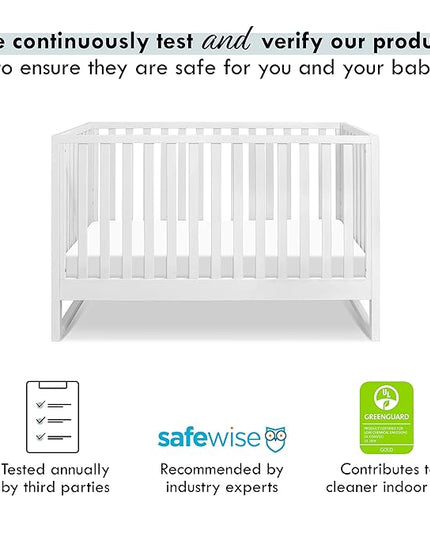 Davinci Hunter 3-in-1 Convertible Crib, White, Easy Assemble, Greenguard Gold Certified - LeafyLoom