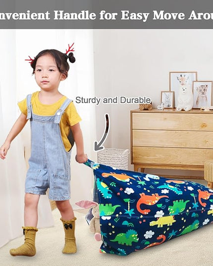 Jorbest Stuffed Animal Storage Bean Bag Chair for Kids Adults, Stuffed Animal Bean Bag Storage, Dinosaur Bean Bag Stuffed Animal Storage, Dinosaur Kids Bean Bag Chair Cover - Cover ONLY (200L/52 Gal) - LeafyLoom