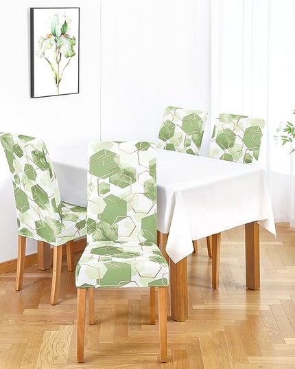 Gibelle Dining Room Chair Covers Set of 4, Soft Stretch Kitchen Chair Covers Slipcover Protector, Removable Washable Geometric Parson Chair Covers 4 Pack, Sage Green Gibelle