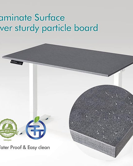 Kaboon Universal Tabletop 40"x18", Solid One-Piece Melamine Table Top, Double Desk L-Desk Floating Desk DIY, Home and Office Countertop, Greylish Blue - LeafyLoom