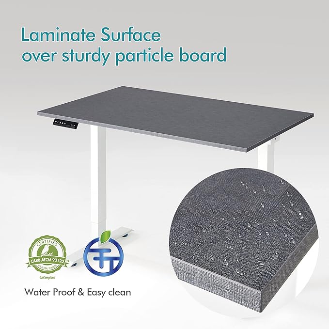 Kaboon Universal Tabletop 40"x18", Solid One-Piece Melamine Table Top, Double Desk L-Desk Floating Desk DIY, Home and Office Countertop, Greylish Blue - LeafyLoom