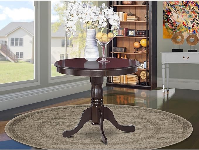East West Furniture Kitchen Table, 36x36 Inch, ANT-CAP-TP - LeafyLoom