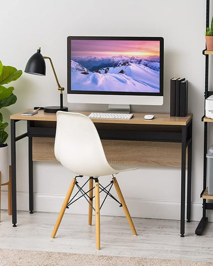 IRIS OWDN-1252 Computer Desk with Organizer and Cable Tray, 45" - Rustic, Wood - LeafyLoom