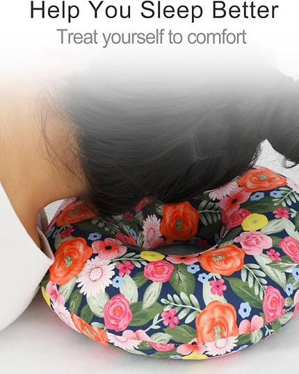 Piercing Pillow Ear Pillows Donut with Hole for Ear Pain CNH Piercing Pain Relief Sleeping Pressure Sore Side Sleepers Ear Guard Protector, Cute Flower - LeafyLoom