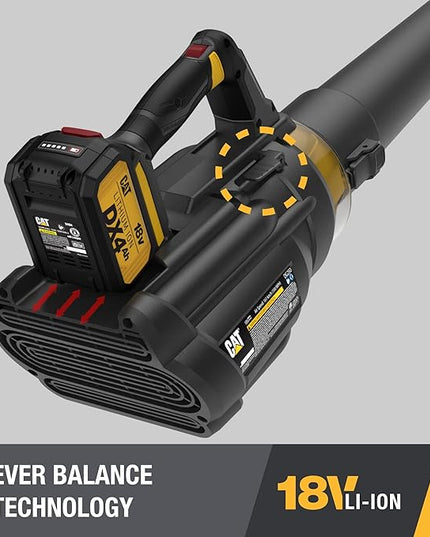 Cat DG250 18V Brushless 450 CFM 100 MPH Leaf Blower Cordless with Battery and Charger, 2-Speed Blowers for Lawn Care, Lightweight Cordless Leaf Blower – Battery & Charger Included - LeafyLoom