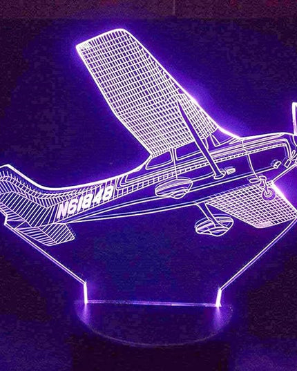 3D Plane Night Light Table Desk Optical Illusion Lamps 7 Color Changing Lights LED Table Lamp Xmas Home Love Birthday Children Kids Decor Toy Gift - LeafyLoom