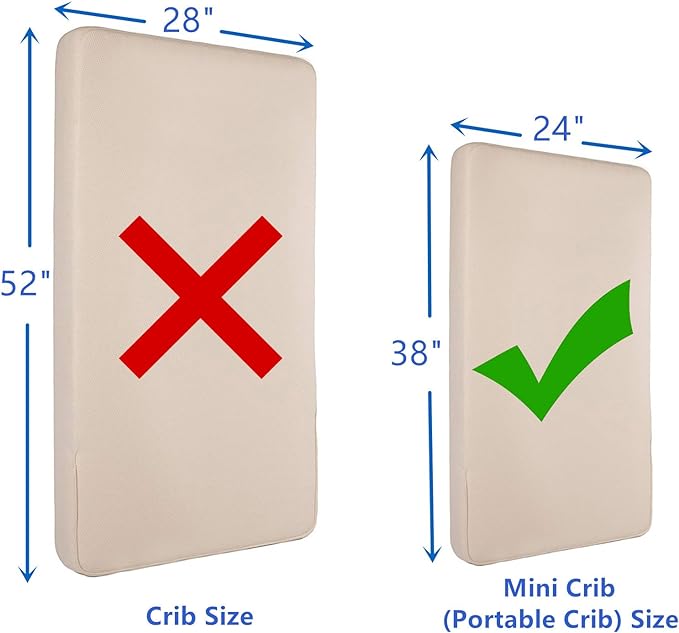Delta Children Folding Portable Mini Baby Crib with Mattress + American Baby Waterproof Mini Crib Mattress Protector - LeafyLoom