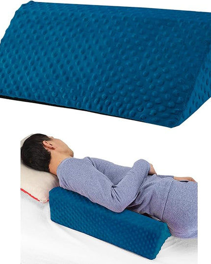 Wedge Pillow for Side Sleeping, Body Positioning Foam Wedge Pillow, Side Wedge Pillow for Sleeping Non-Slip Back Positioning Pillow for Bed Sore Wedge (Blue) - LeafyLoom