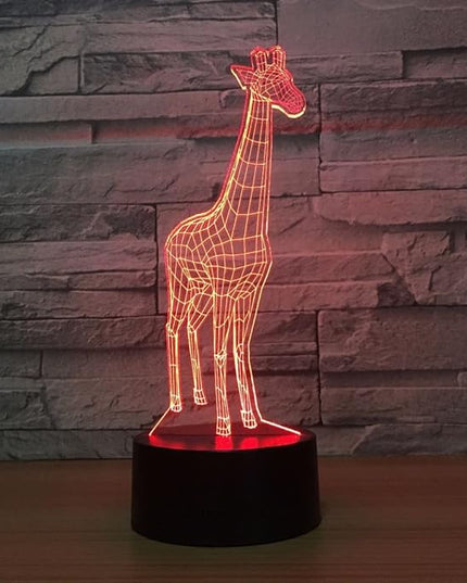 Animals Giraffe 3D Night Light Touch LED Table Desk Lamps 7 Color Changeable Desk Lamp Table Household Room Decoration Gift,Birthday Gift Christmas Gift Toys for Children Kids - LeafyLoom