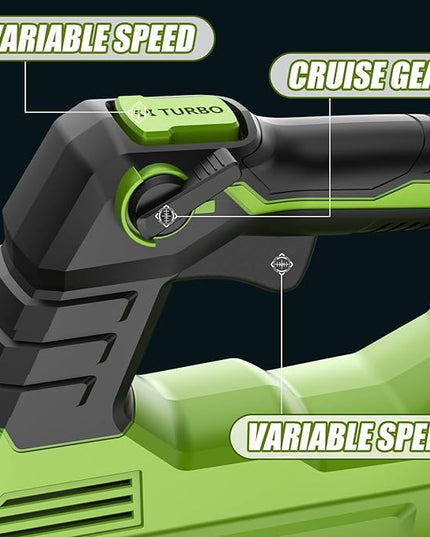 Cordless Leaf Blower - 105 MPH/530CFM, 40V Brushless Electric Leaf Blower with Turbine Fan Technology, 2X 5.0Ah Batteries and Charger with Shoulder Strap for Lawn Care, Yard, Garage Cleaning - LeafyLoom