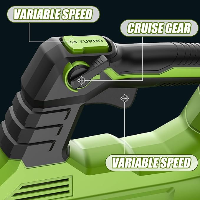 Cordless Leaf Blower - 105 MPH/530CFM, 40V Brushless Electric Leaf Blower with Turbine Fan Technology, 2X 5.0Ah Batteries and Charger with Shoulder Strap for Lawn Care, Yard, Garage Cleaning - LeafyLoom