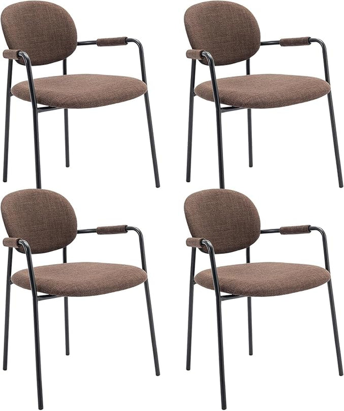 COLAMY Modern Dining Chairs Set of 4, Dining Armchairs Set of 4, Chair Set of 4 for Dining Table, Upholstered Fabric Dining Chairs with Back for Kitchen,Dining Room,Restaurant,Shop, Brown - LeafyLoom