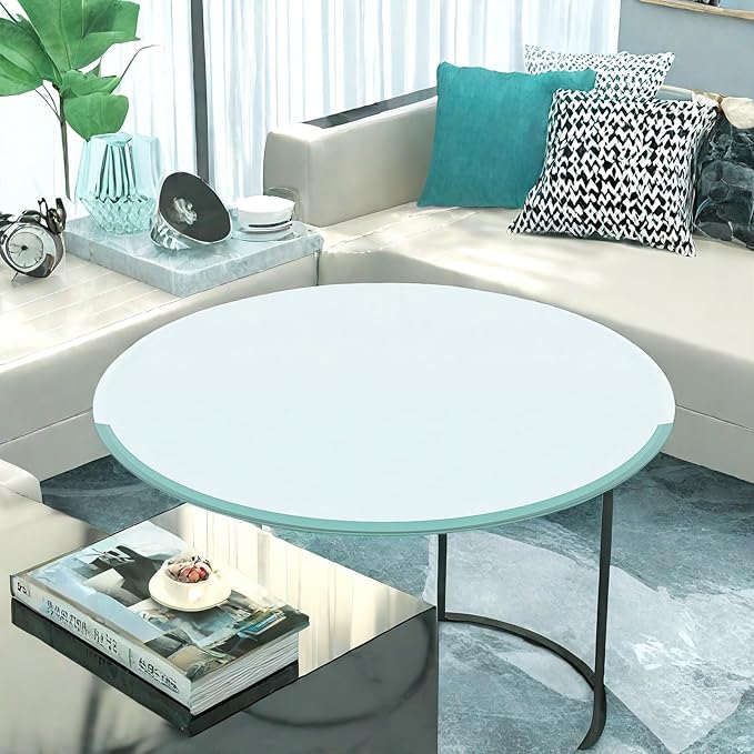 24 Inch Round Tempered Glass Table Top, Transparent - LeafyLoom