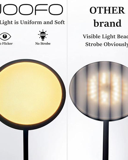 JOOFO Sky LED Floor Lamp,Folding Modern Torchiere Floor Lamp,Bright Dimmable Led Floor Lamp with Remote &Touch Control,5 Color Temperatures,Tall Standing Lamp for Living Room,Office,Bedroom,(Black) - LeafyLoom