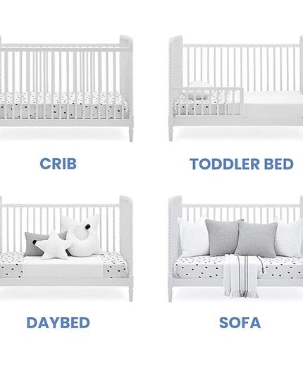 Delta Children Saint 4-in-1 Convertible Crib - Greenguard Gold Certified, Bianca White - LeafyLoom