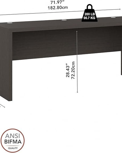 Bush Business Furniture Echo Computer Desk, 72W, Charcoal Maple - LeafyLoom