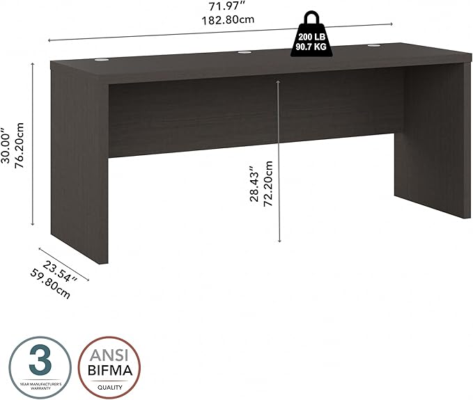 Bush Business Furniture Echo Computer Desk, 72W, Charcoal Maple - LeafyLoom