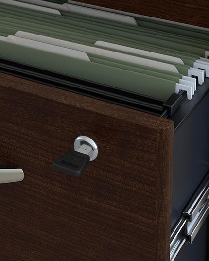 Bush Business Furniture Series C 3 Drawer Mobile File Cabinet in Mocha Cherry - Assembled - LeafyLoom
